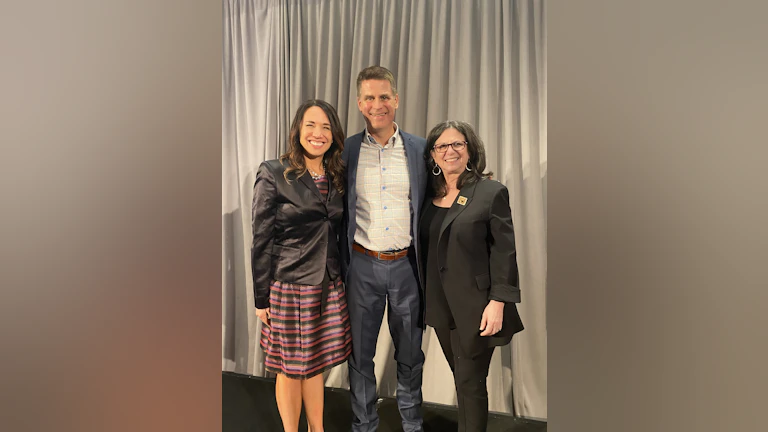 Pictured from left, AFSP Chief Medical Officer Dr. Christine Yu Moutier, Annual Research Award recipient Dr. Jeffrey Bridge, and AFSP Vice President of Research Dr. Jill Harkavy-Friedman.
