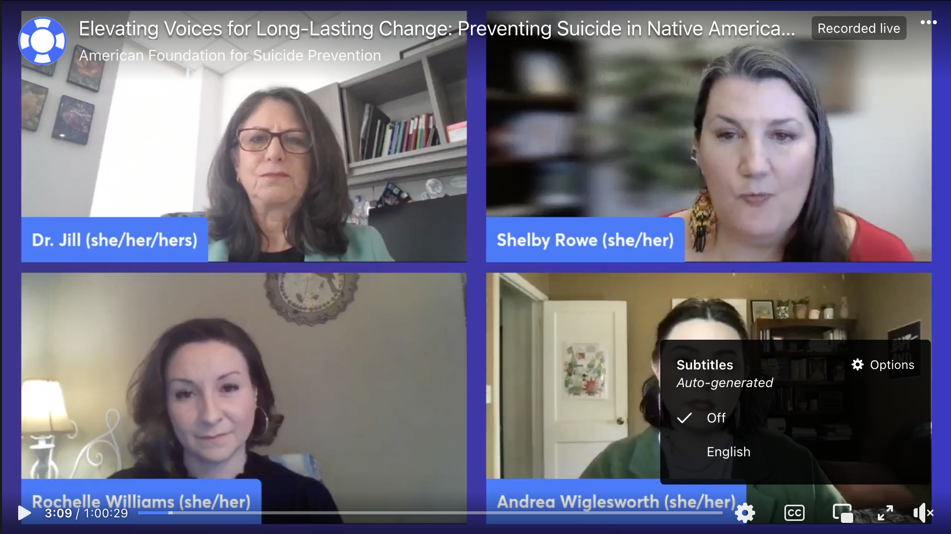 Frame from Preventing Suicide in Native American Communities