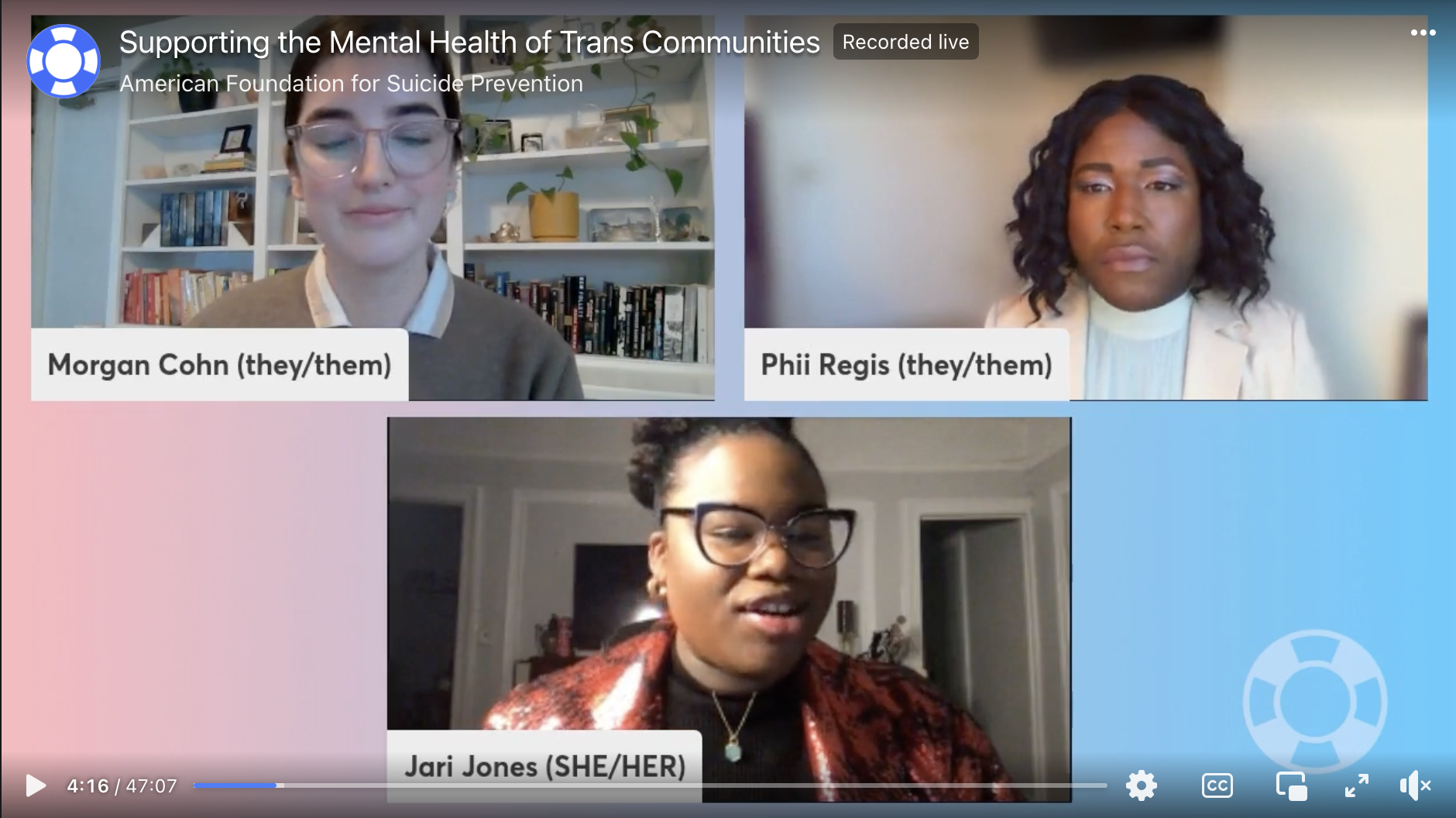 Frame from Supporting the Mental Health of Trans Communities