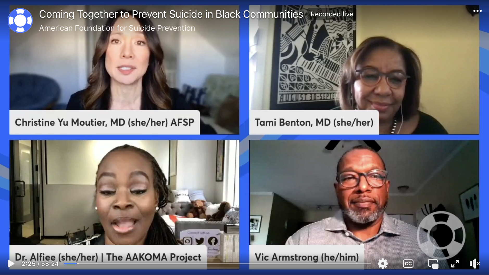 Frame from Coming Together to Prevent Suicide in Black Communities