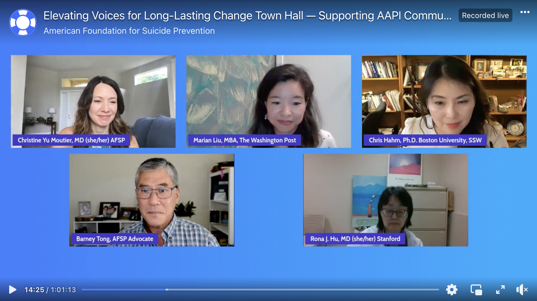 Frame from Supporting AAPI Communities: Mental Health Experiences, Discrimination and Reducing Stigma