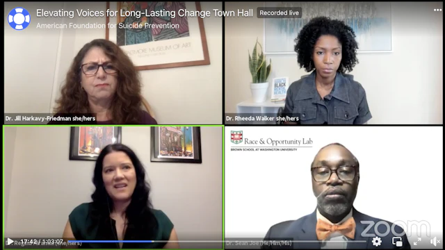 Frame from Suicide Prevention Research in Diverse Communities