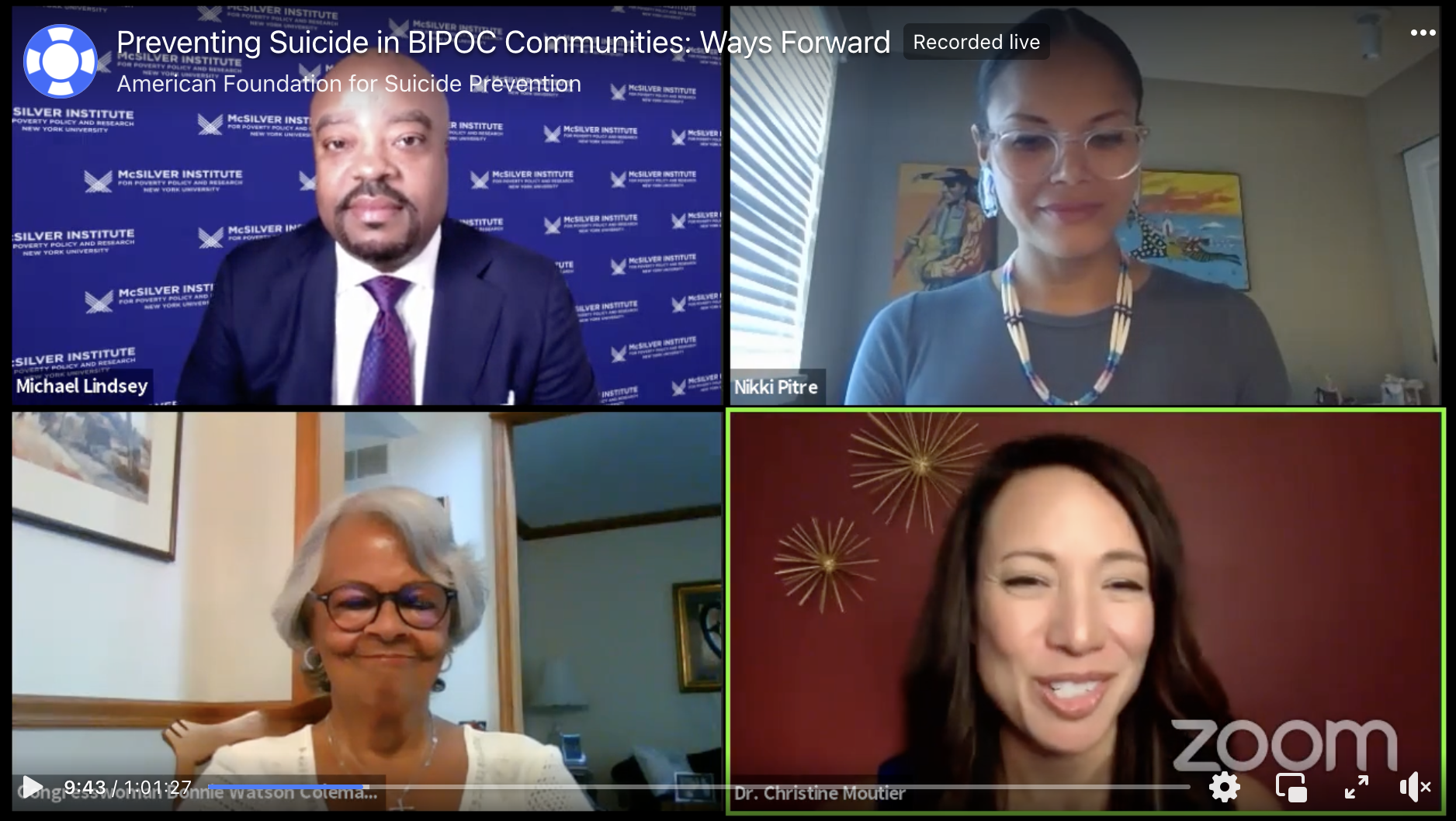 Frame from Preventing Suicide in BIPOC Communities: Ways Forward