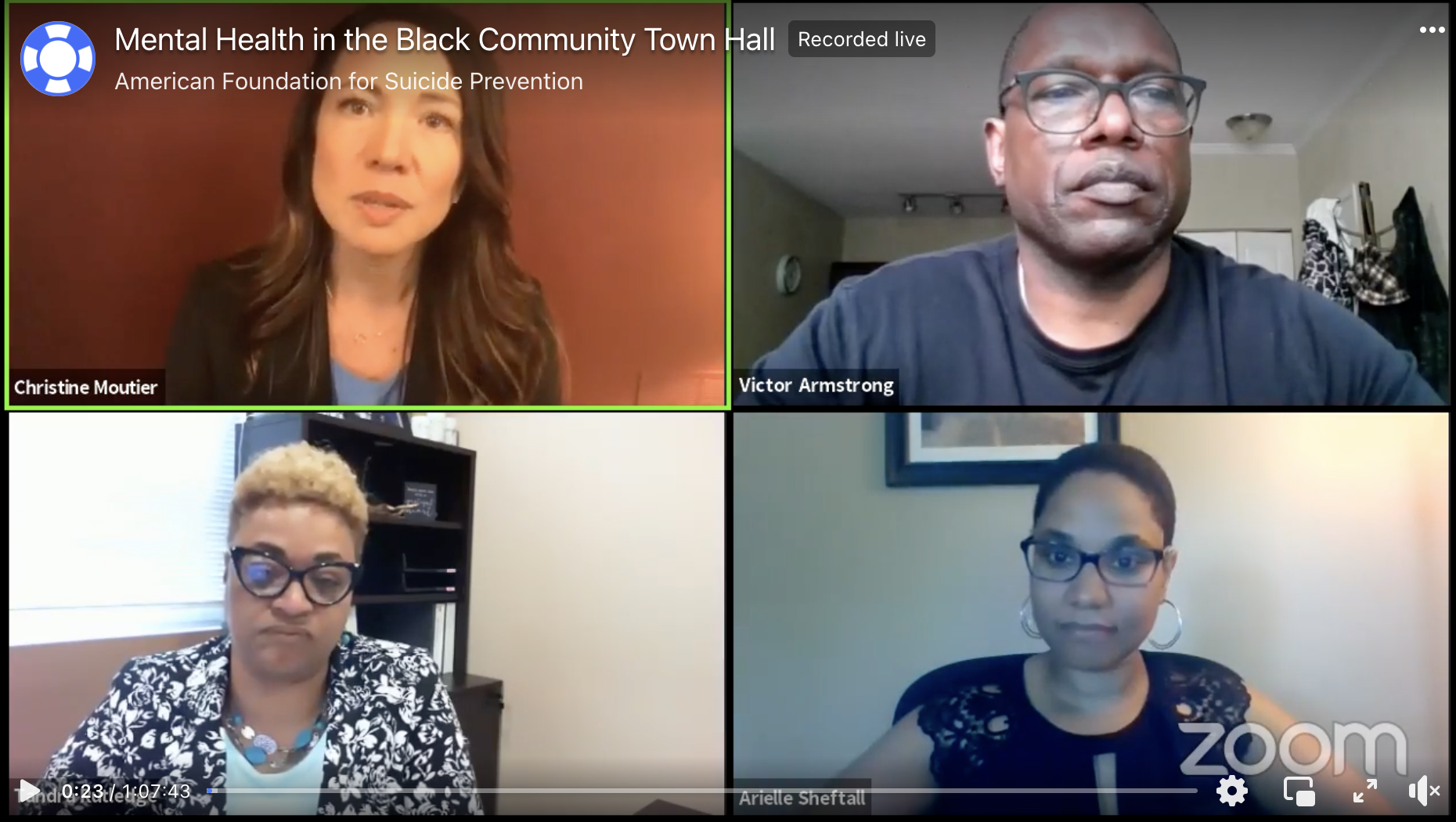 Frame from Mental Health in the Black Community Town Hall