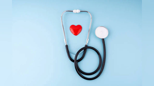 Stethoscope surrounding a heart shape