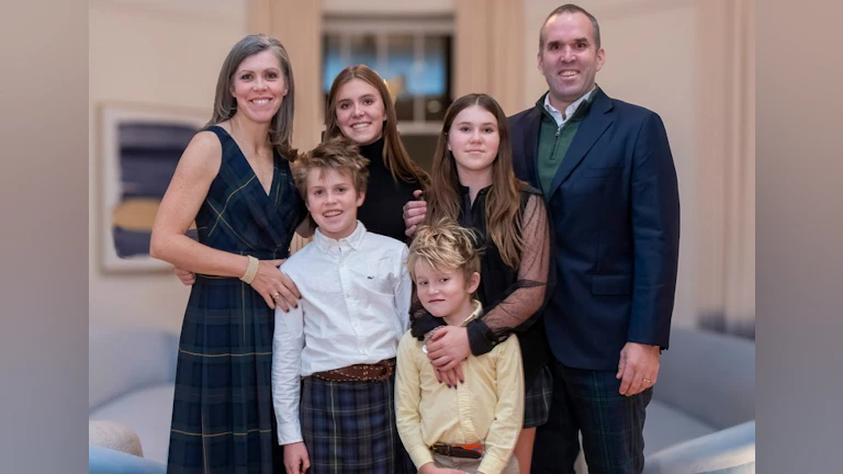 The author, Stephen Lamberton, with his family.