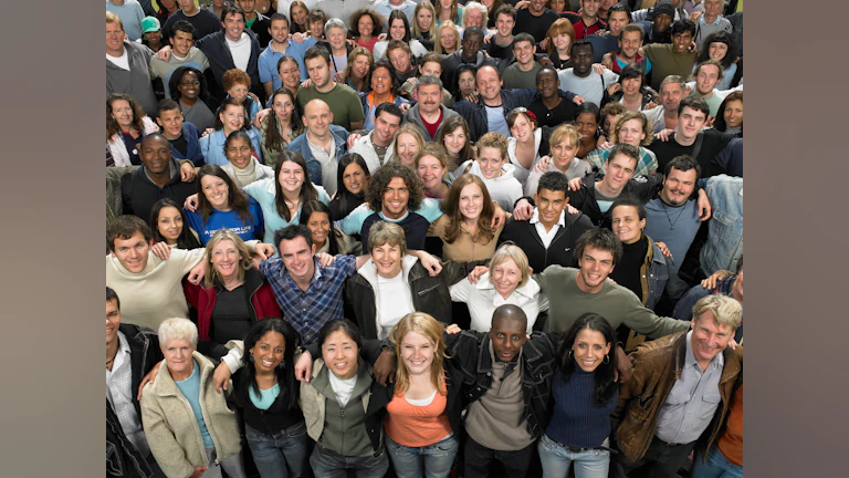 Crowd of people from above