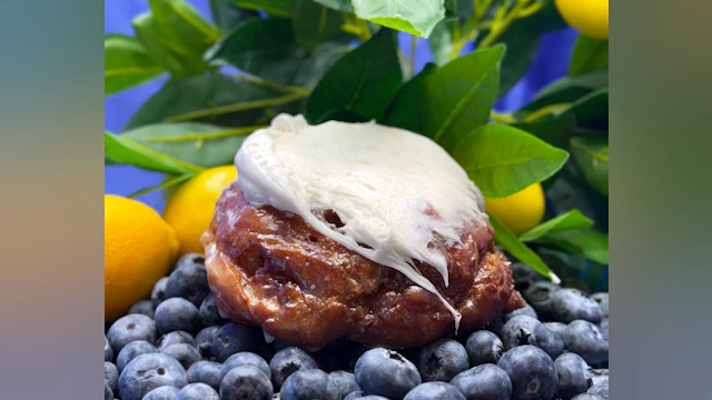 Blueberry fritter from Voodoo Doughnut