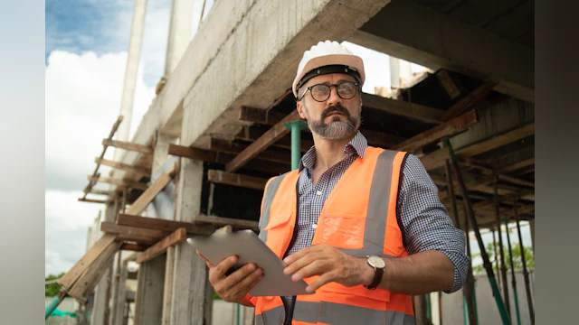 Man in construction uniform standing on job site