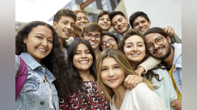 Smiling group of Hispanic youth
