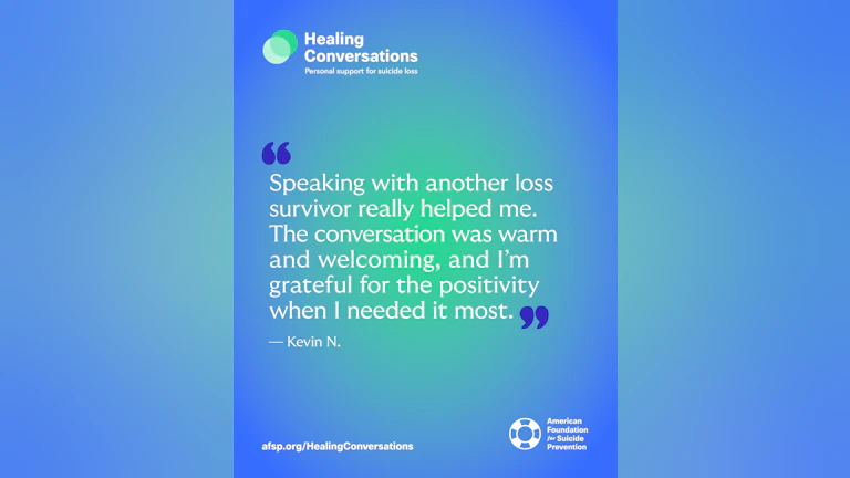 Speaking with another loss survivor really helped me. The conversation was warm and welcoming, and I'm grateful for the positivity when I needed it most.