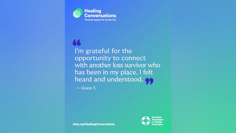 I'm grateful for the opportunity to connect with another loss survivor who has been in my place. I felt heard and understood.