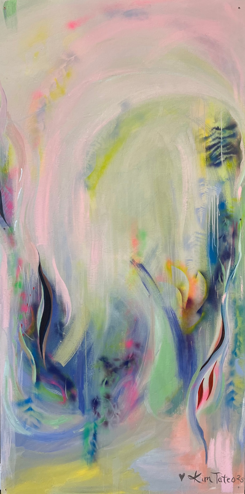 Photograph of the mural "let it go, let it in” by Kim Tateo from Phase 2 of Within Us. Image provided by Albany Center Gallery.