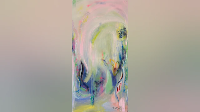 Photograph of the mural "let it go, let it in” by Kim Tateo from Phase 2 of Within Us. Image provided by Albany Center Gallery.