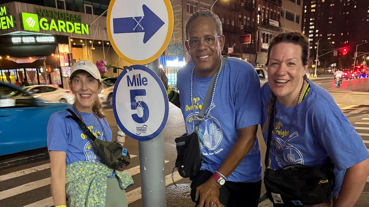Bill Washington smiling and posing for a photo during an Out of the Darkness Walk