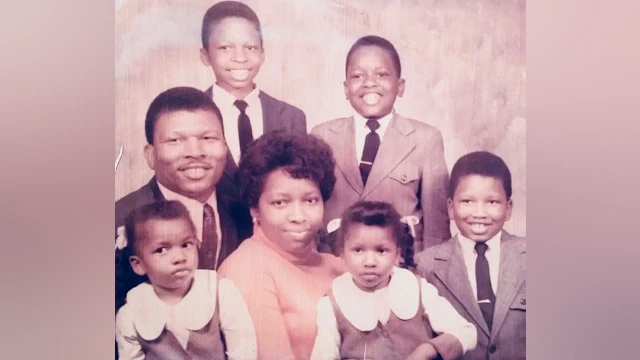 A family portrait featuring the author, Vic Armstrong, as a child.