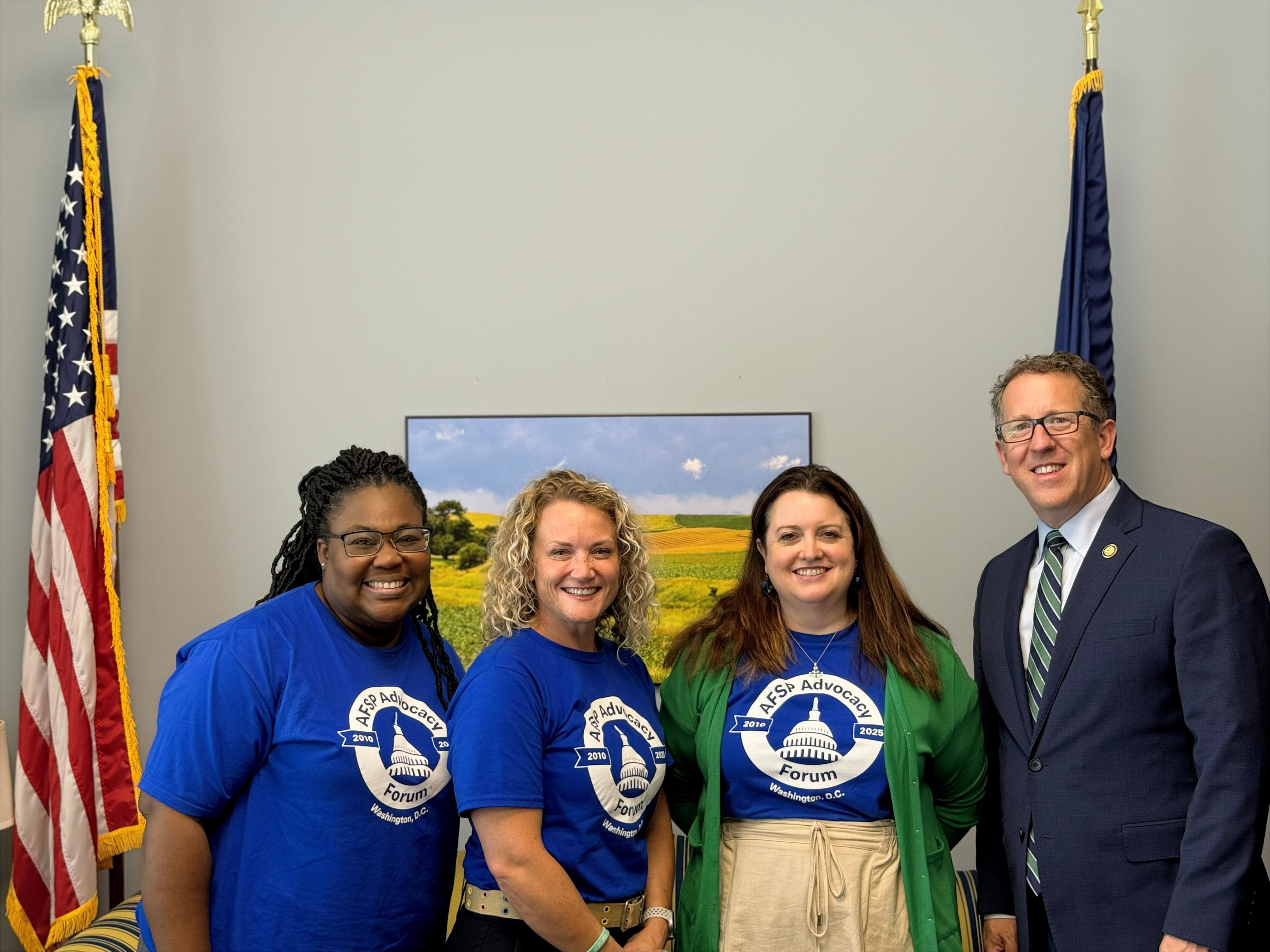 The author Jennifer Moffett representing AFSP at the 2025 annual Advocacy Forum.