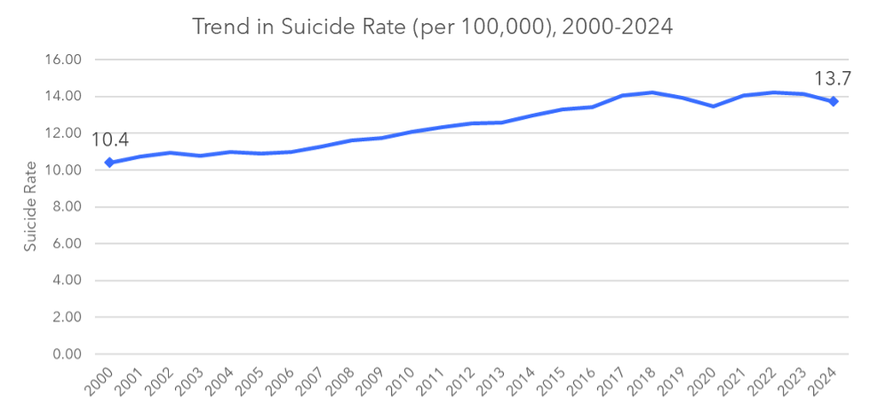 Suicide Rate from 2000-2024