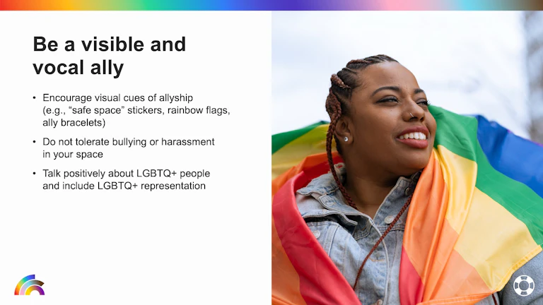 Be a visible and vocal ally slide