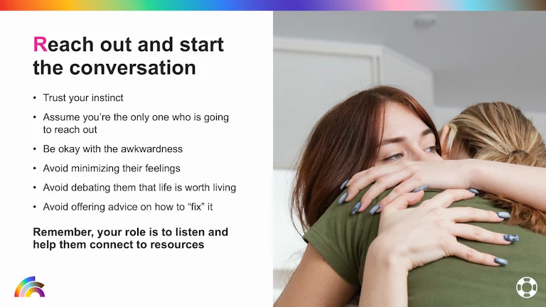 Reach out and start a conversation slide