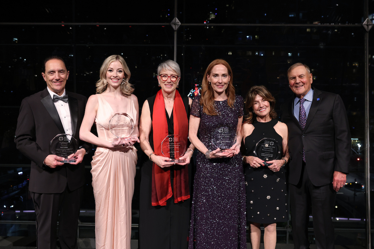 Left to right: AFSP CEO Bob Gebbia, Gracie Gold, Jane Pearson, Holly Wilcox, Donna Satow, Phil Satow