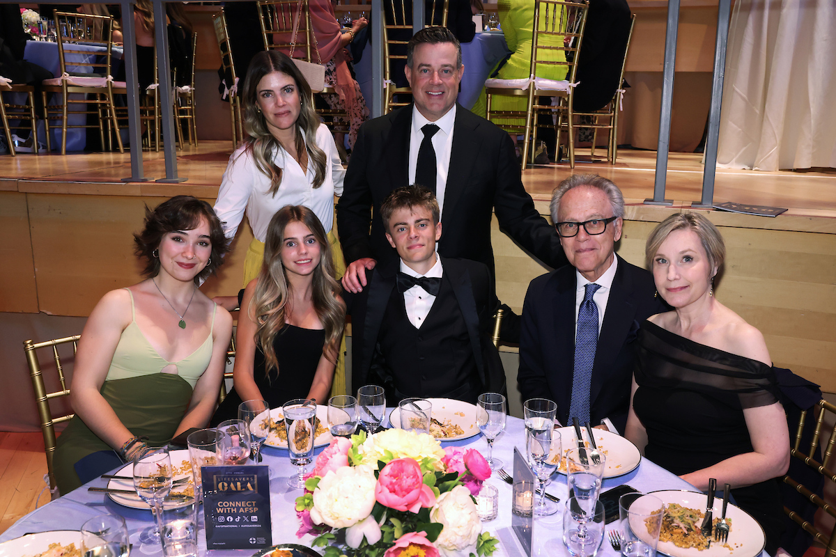 Top left to right: Siri Pinter, Carson Daly; bottom left to right: Etta, Goldie, Jackson Daly, Mr. And Mrs. Pinter