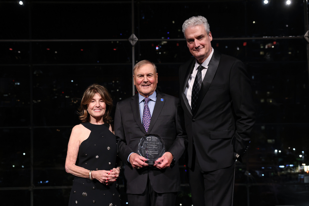 Left to right: Donna Satow; Phil Satow; John MacPhee, CEO, The Jed Foundation