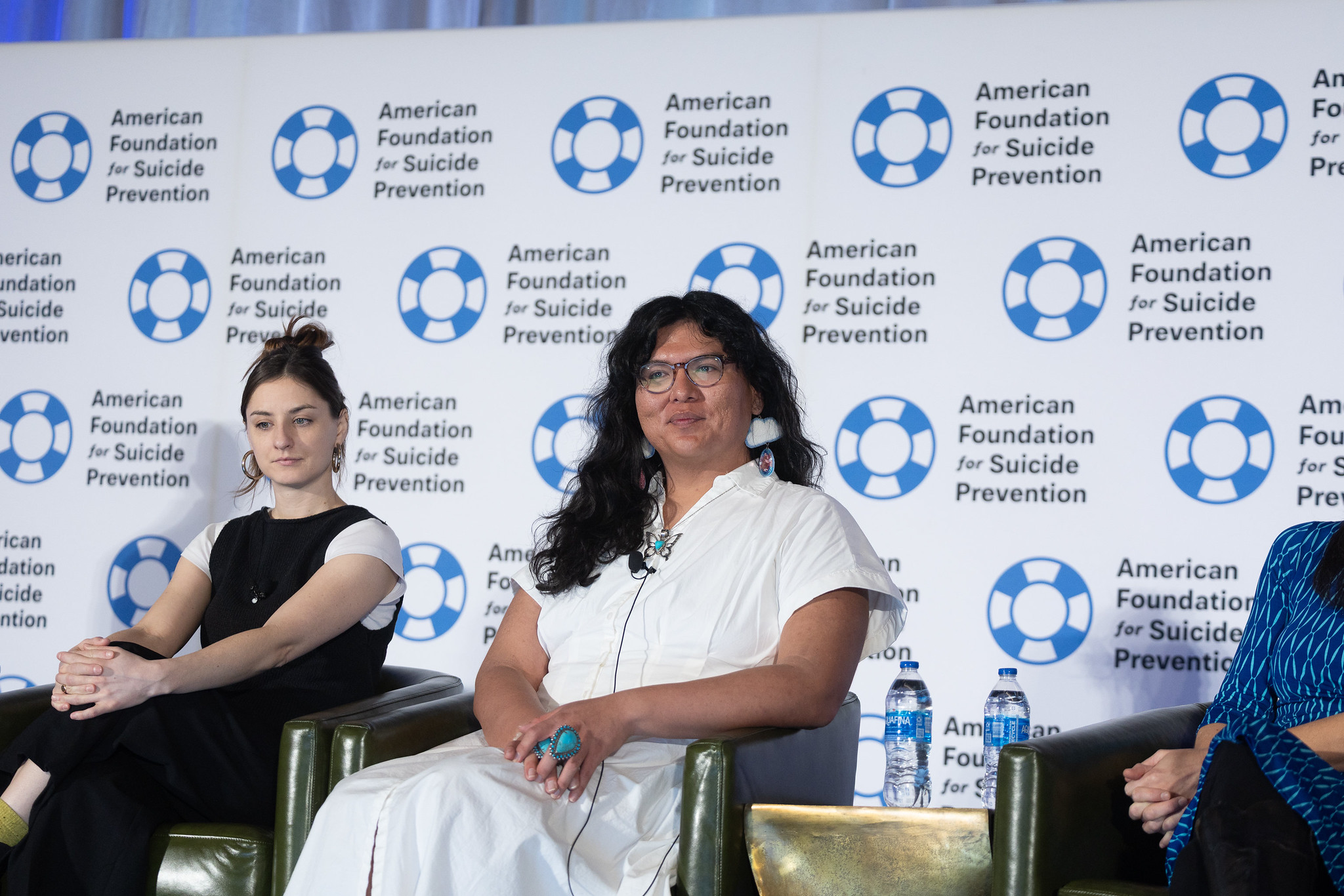 Charlie Amáyá Scott on stage during AFSP plenary session on mental health storytelling