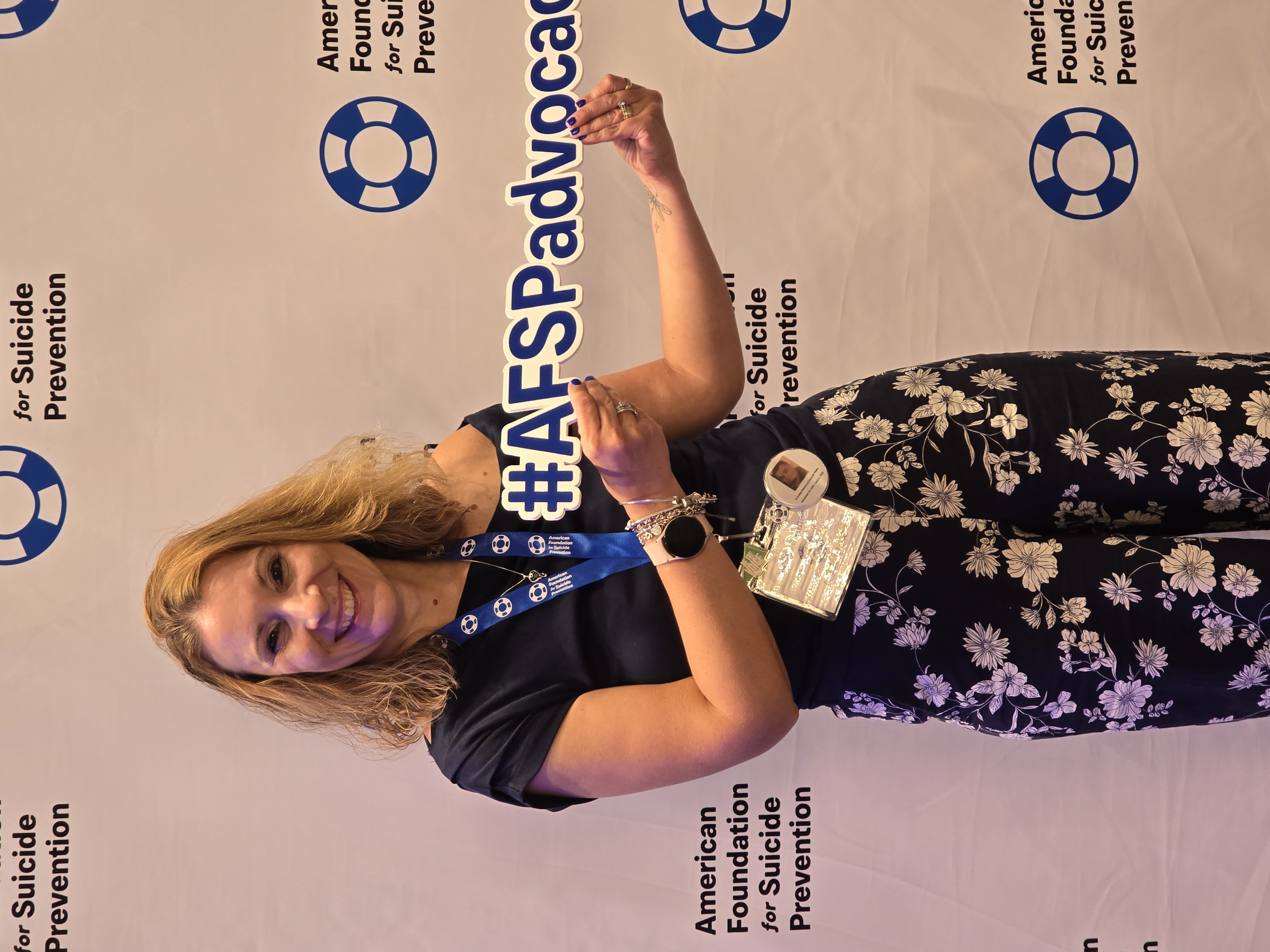 Missy Ames, AFSP volunteer, at an Advocacy event