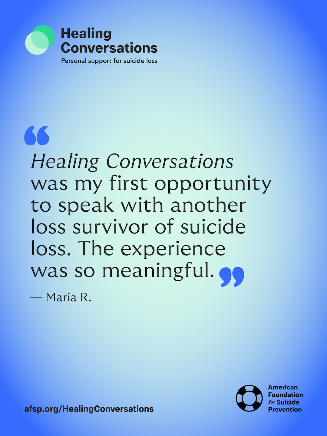 Healing Conversations was my first opportunity to speak.