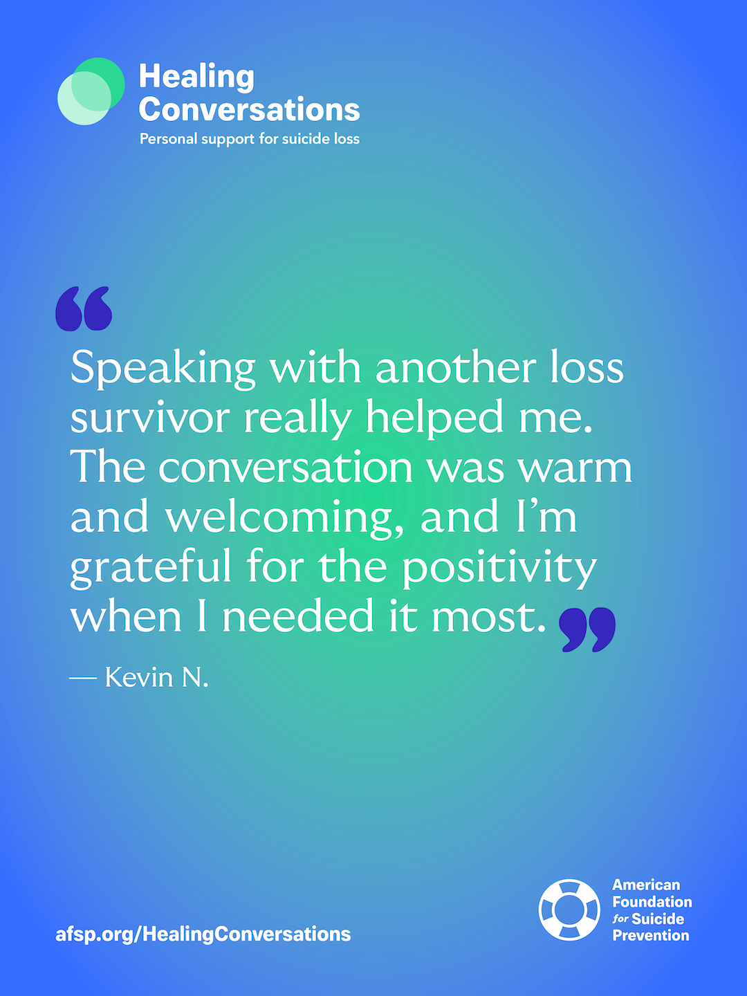 Speaking with another loss survivor really helped me.