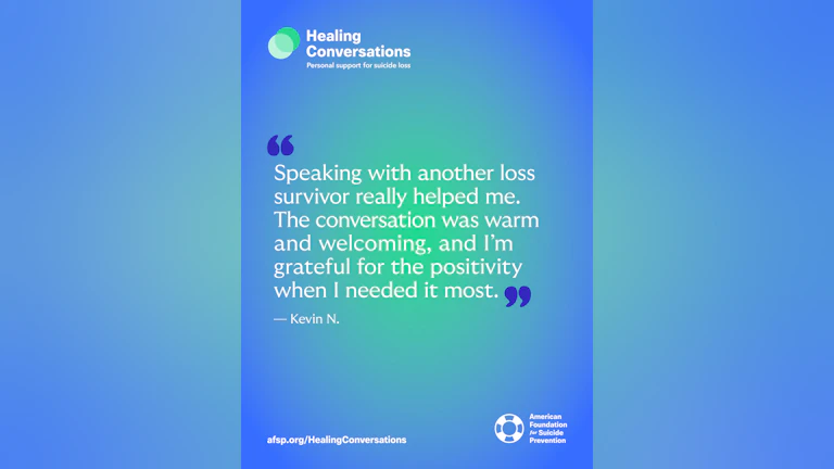 Speaking with another loss survivor really helped me.