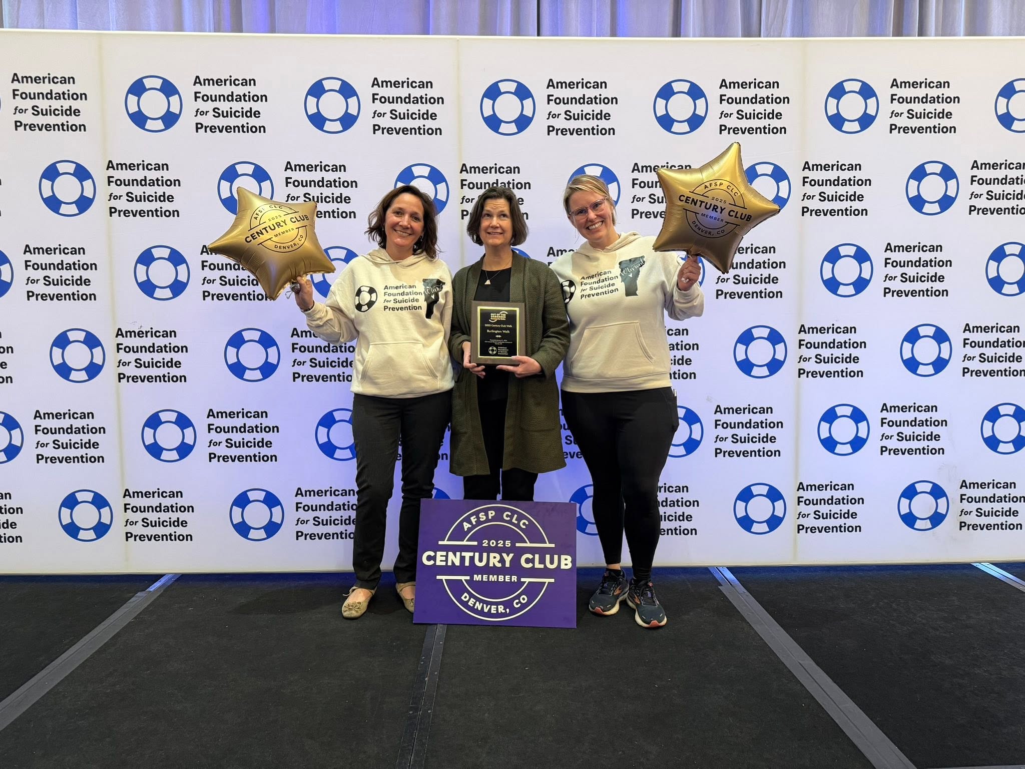Terri Lavely, Board Chair, Sally Hespe, Vermont Area Director, and Stephanie Busch, Volunteer