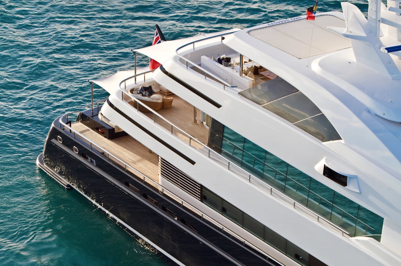 Back side of the yacht