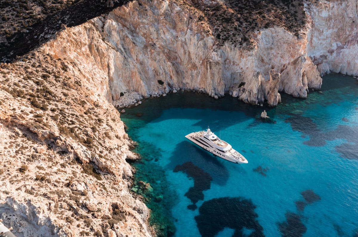 Yacht in bay