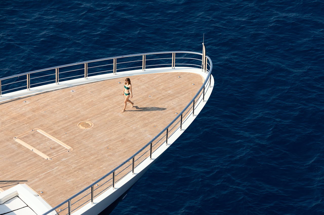 Lady on the deck