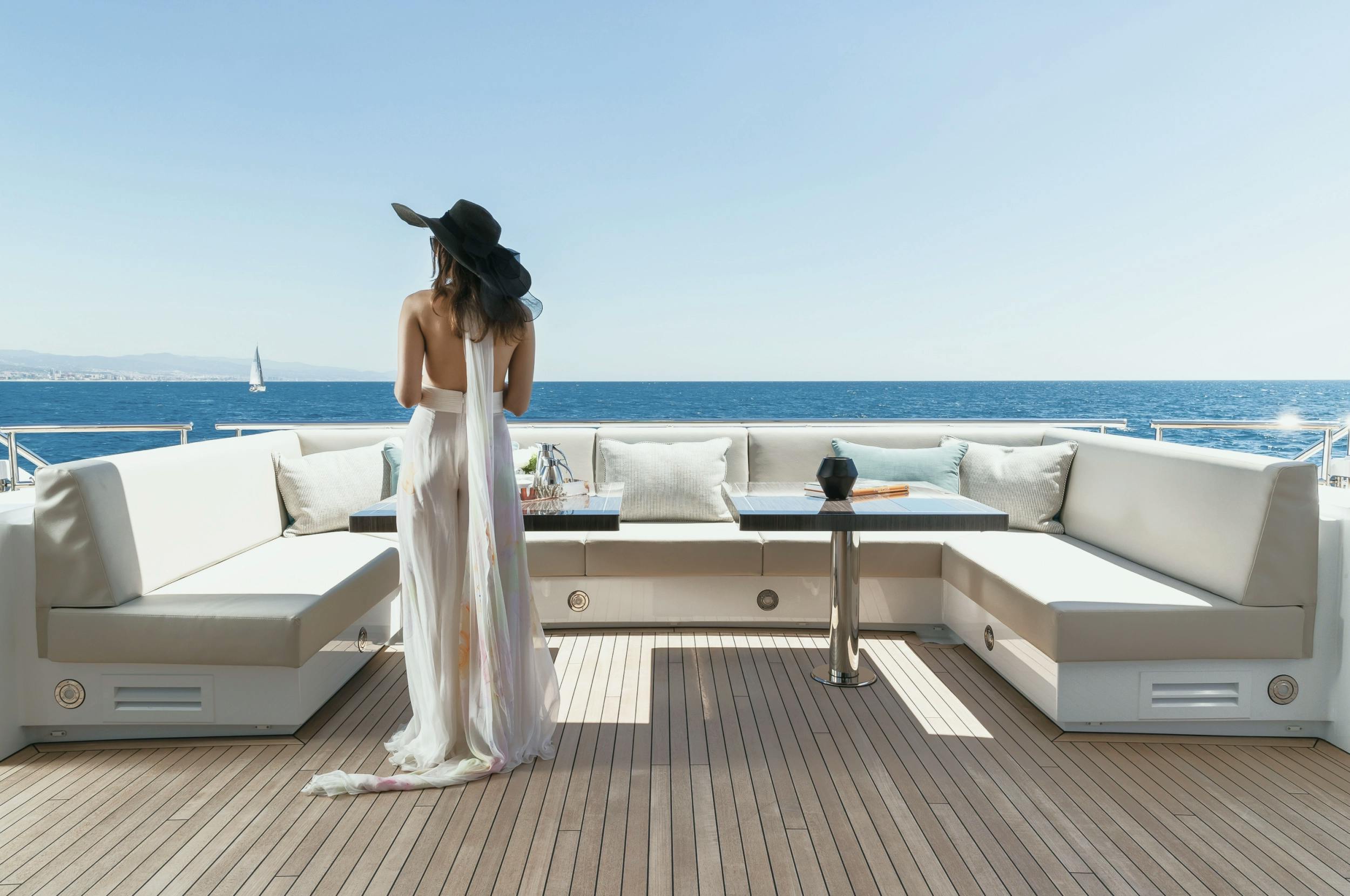 Lady on the deck