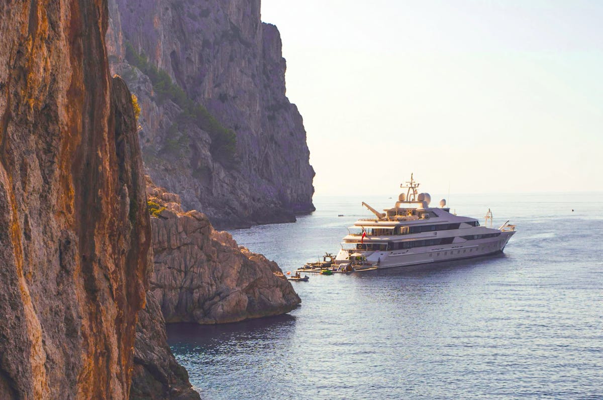 Yacht in bay