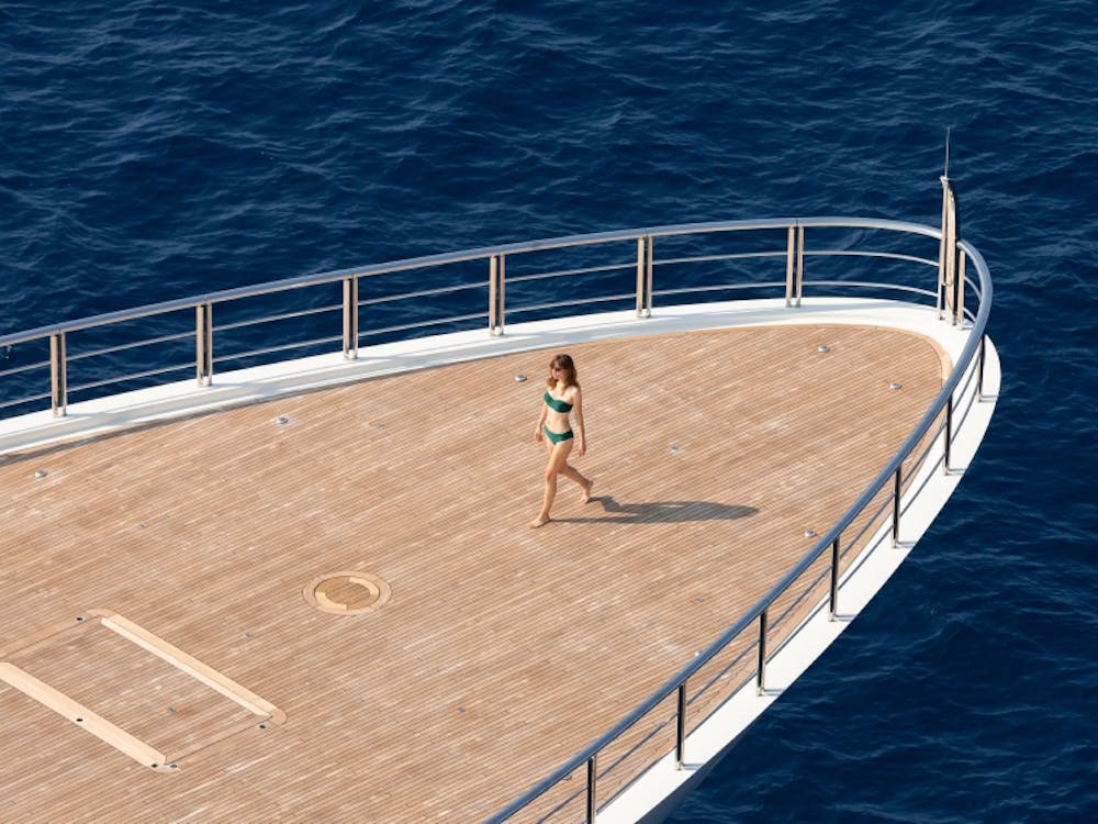 Lady on the deck