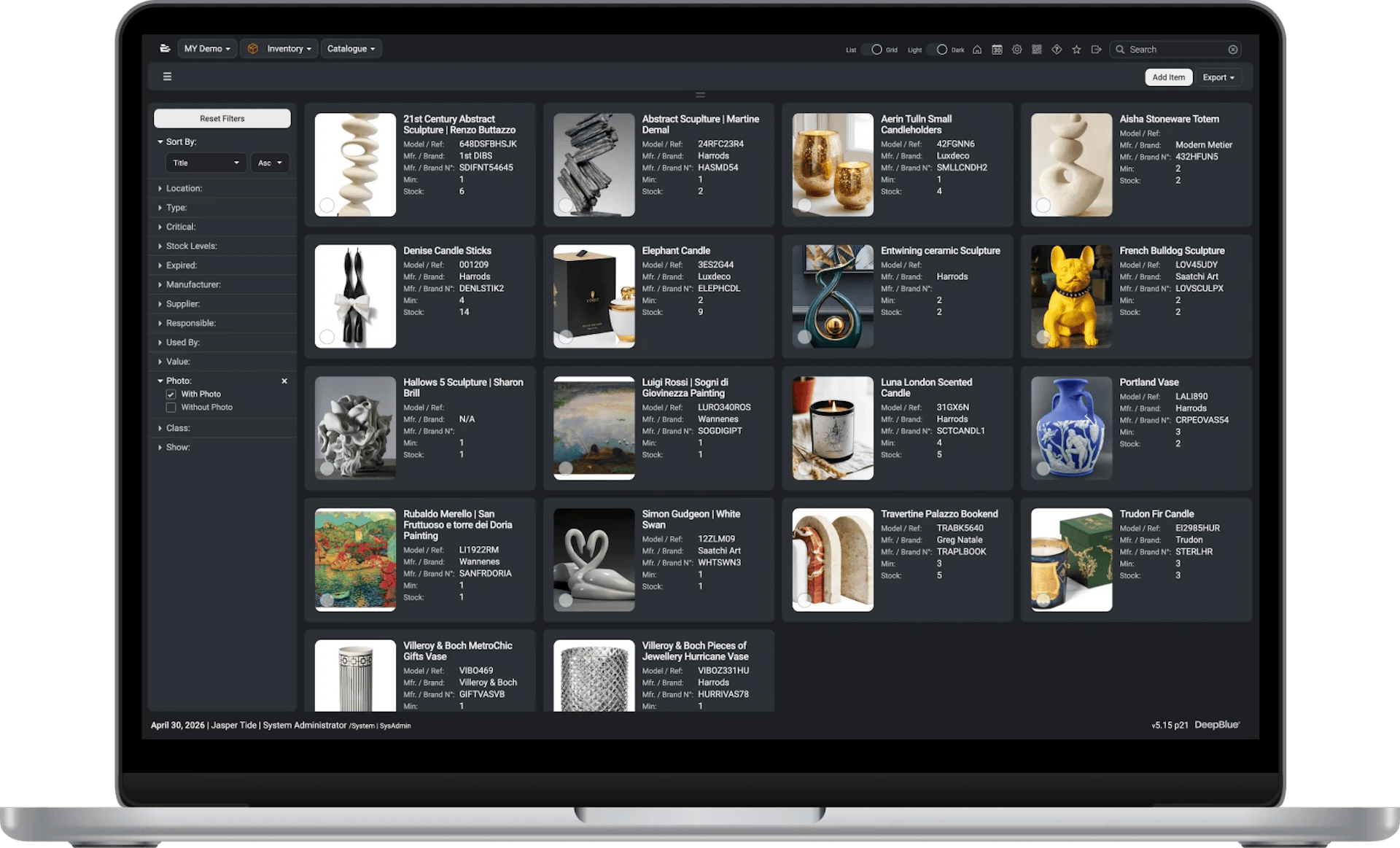 inventory catalogue