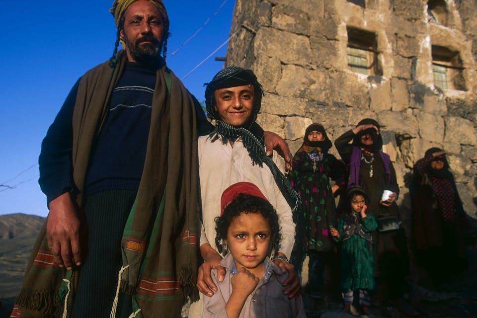A Yemeni Jewish family poses together in Raydah on November 01, 1992. *Jacques Langevin/Sygma/Sygma via Getty Images.* Phil Arab Jews