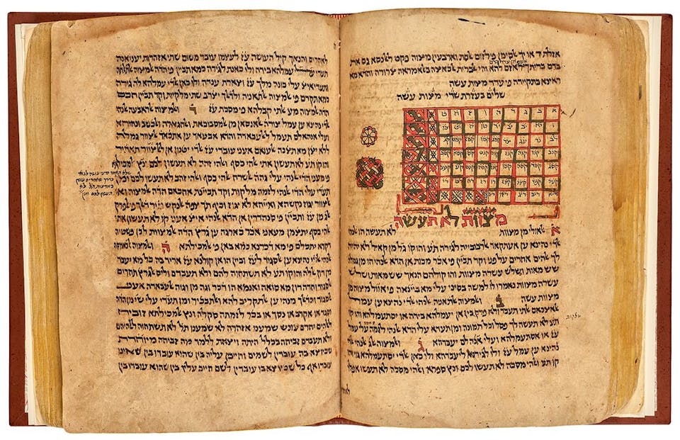 Sefer ha-Mitsvot (Book of the Commandments), Yemen, 1492
Author: By Moses Maimonides
Hartman Family Collection
From the Yeshiva University Museum exhibition The Golden Path: Maimonides Across Eight Centuries