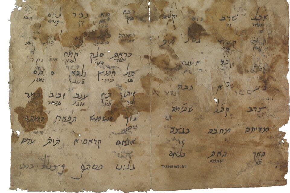 Part of a list of words handwritten by Maimonides. *Cambridge University/José Martínez Delgado*. TS-NS-163-057-F_white-1024×640