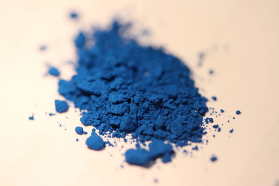 Turquoise dye, in Hebrew, *t'khelet*. *Marco Almbauer, Wikimedia*. Azurblau_Pigment-reduced size