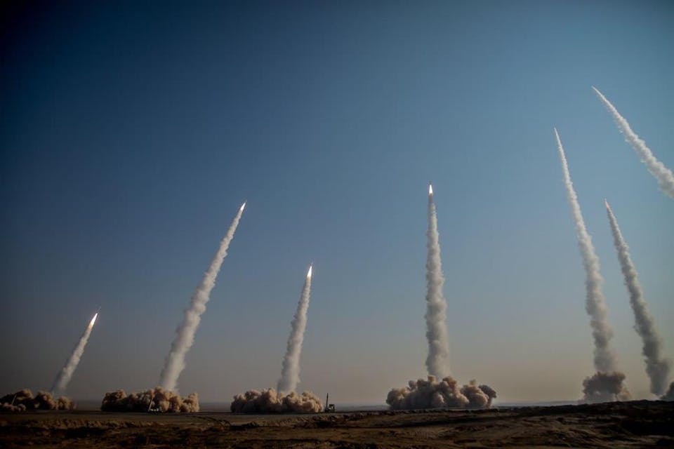 Members of the Islamic Revolutionary Guard Corps conduct a military drill with ballistic missiles and unmanned air vehicles in Dasht-e Kavir, Iran, on January 15, 2021. *Photo by Sepahnews/Handout/Anadolu Agency via Getty Images*. UNSPECIFIED, IRAN. – JANUARY 15: (—-EDITORIAL USE ONLY MANDATORY CREDIT – “SEPAHNEWS/ HANDOUT” – NO MARKETING NO ADVERTISING CAMPAIGNS – DISTRIBUTED AS A SERVICE TO CLIENTS—-) Members of the Islamic Revolutionary Guard Corps conduct a military drill with ballistic missiles and unmanned air vehicles at Great Salt Desert, in the middle of the Iranian Plateau, on January 15, 2021 in Iran. (Photo by Sepahnews/Handout/Anadolu Agency via Getty Images)