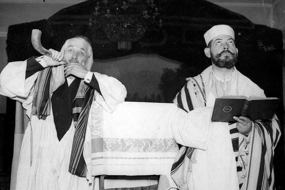 A rabbi with his shofar on Yom Kippur on September 23th, 1930. *Imagno/Getty Images*. Contradictions of Kol Nidrei