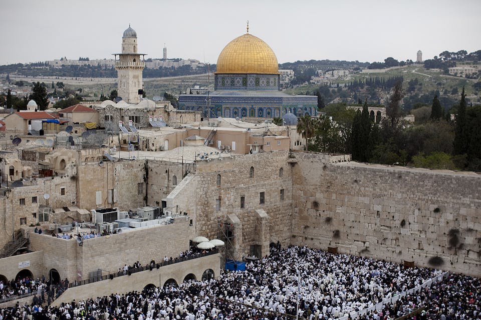 Thousands of Jews at the Western Wall in Jerusalem during Passover 2011. *Uriel Sinai/Getty Images*. Jerusalem 365