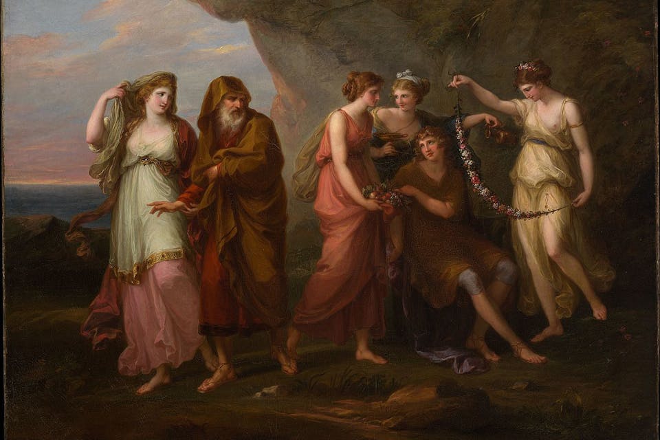 Angelica Kauffmann's "Telemachus and the Nymphs of Calypso," 1782. *Wikipedia*. Telemachus_and_the_Nymphs_of_Calypso_MET_DP169393