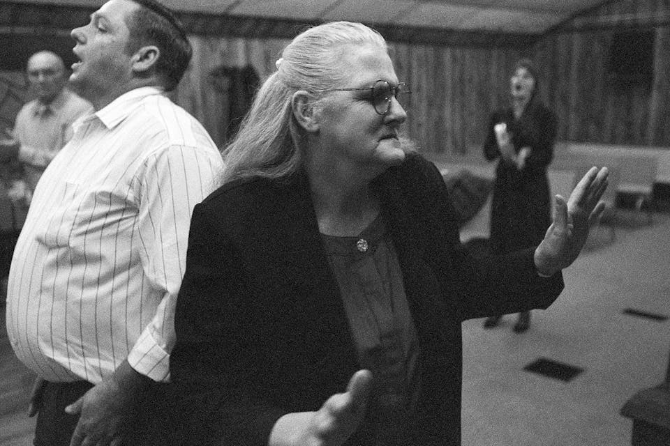 Worshiper at the Church of the Lord Jesus in Jolo, West Virginia in 1996. *ANDREW HOLBROOKE/Corbis via Getty Images.* Glossolalia Main