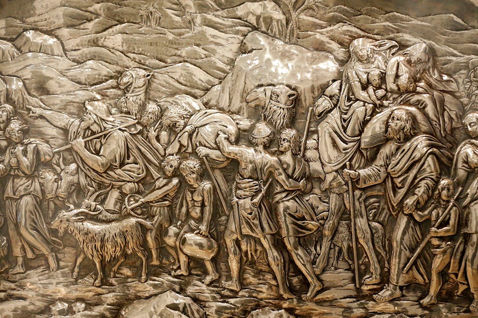 A decorative tray with a scene from Exodus by Joseph Tembach, Vienna, c. 1925. *Godong/Universal Images Group via Getty Images.* HFS Main